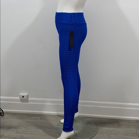 “TikTok” Blue Ruched Leggings - Picture 3 of 4